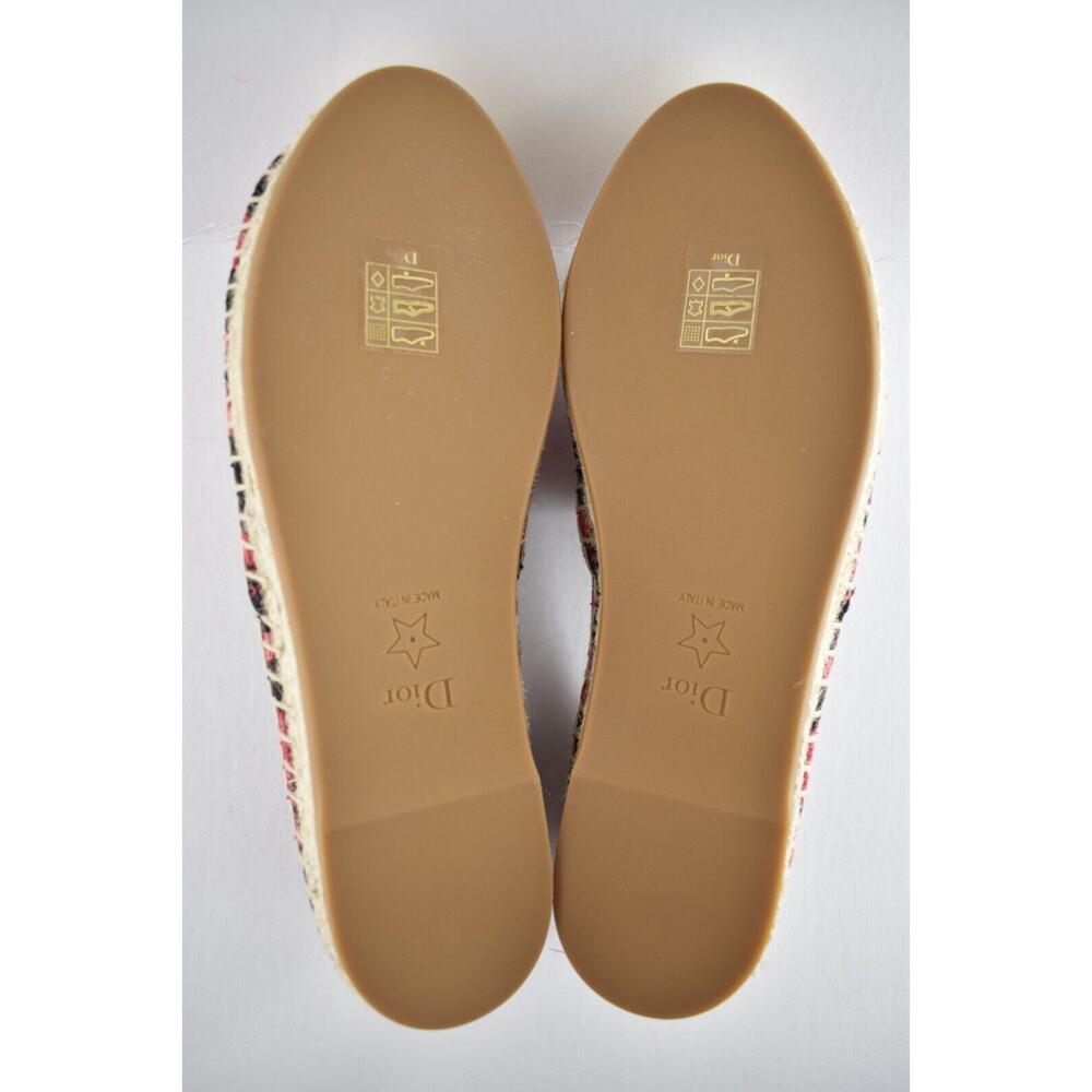 Dior Granville Black Pink Leopard Pop D Logo Embroidered Espadrille Flat 40 - Picture 10 of 10